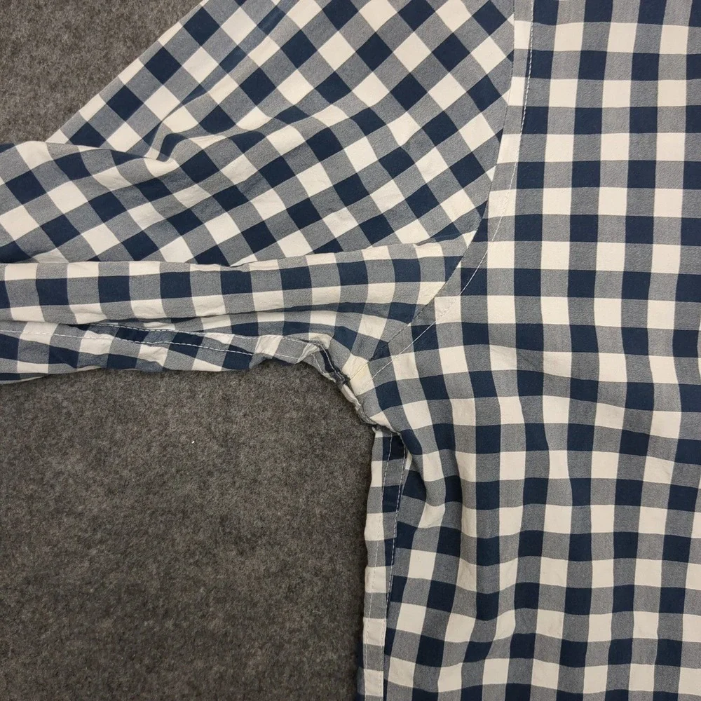 J Crew Slim Fit Gingham Check Button Down Shirt Mens Large Blue White Cotton‎